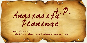 Anastasija Planinac vizit kartica